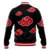 Akatsuki Pattern Naruto Varsity Jacket BACK Mockup - Anime Gifts Store