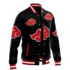 Akatsuki Pattern Naruto Varsity Jacket F LEFT Mockup - Anime Gifts Store