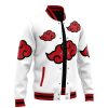 Akatsuki White Pattern Naruto Varsity Jacket F LEFT Mockup - Anime Gifts Store