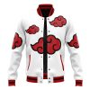 Akatsuki White Pattern Naruto Varsity Jacket FRONT Mockup - Anime Gifts Store