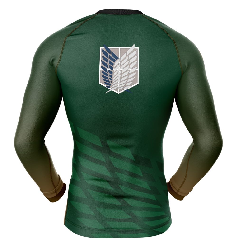 Attack on titan Compression Shirt Rash Guard back - Anime Gifts Store