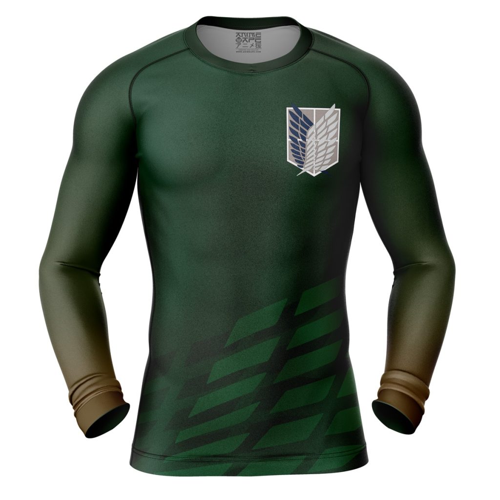 Attack on titan Compression Shirt Rash Guard front - Anime Gifts Store