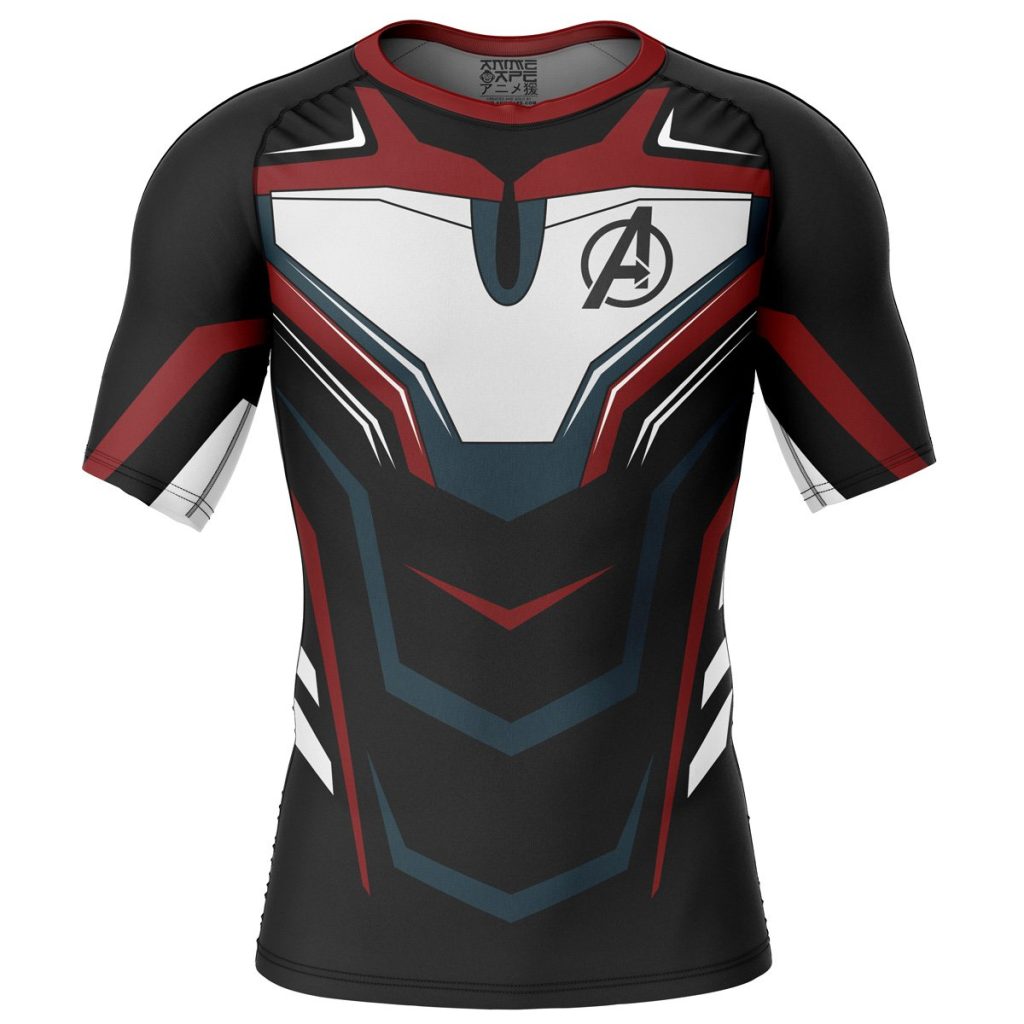 Avengers Short Sleeve Rash Guard front 4 - Anime Gifts Store