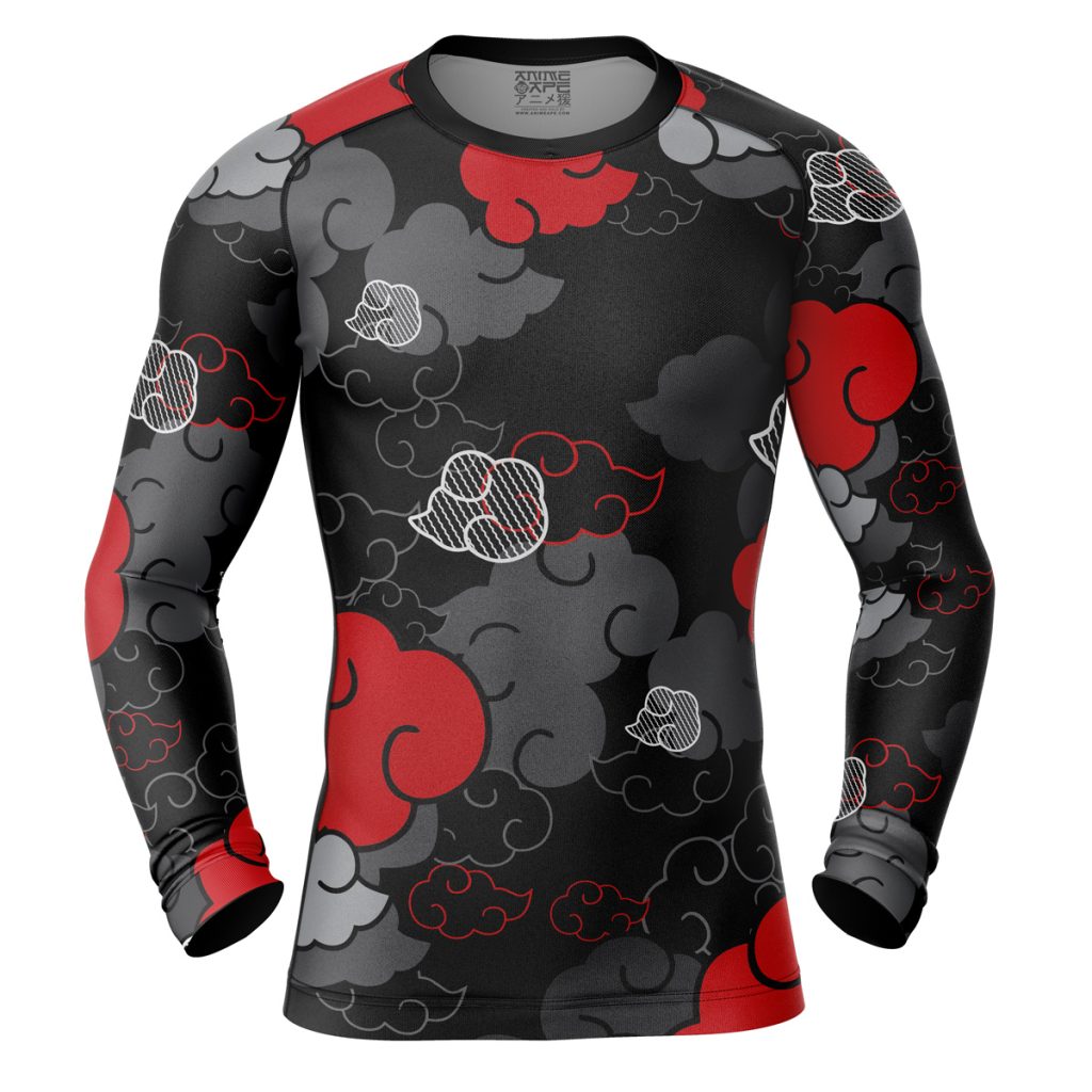 Black Aloha Akatsuki Compression Shirt Rash Guard front - Anime Gifts Store