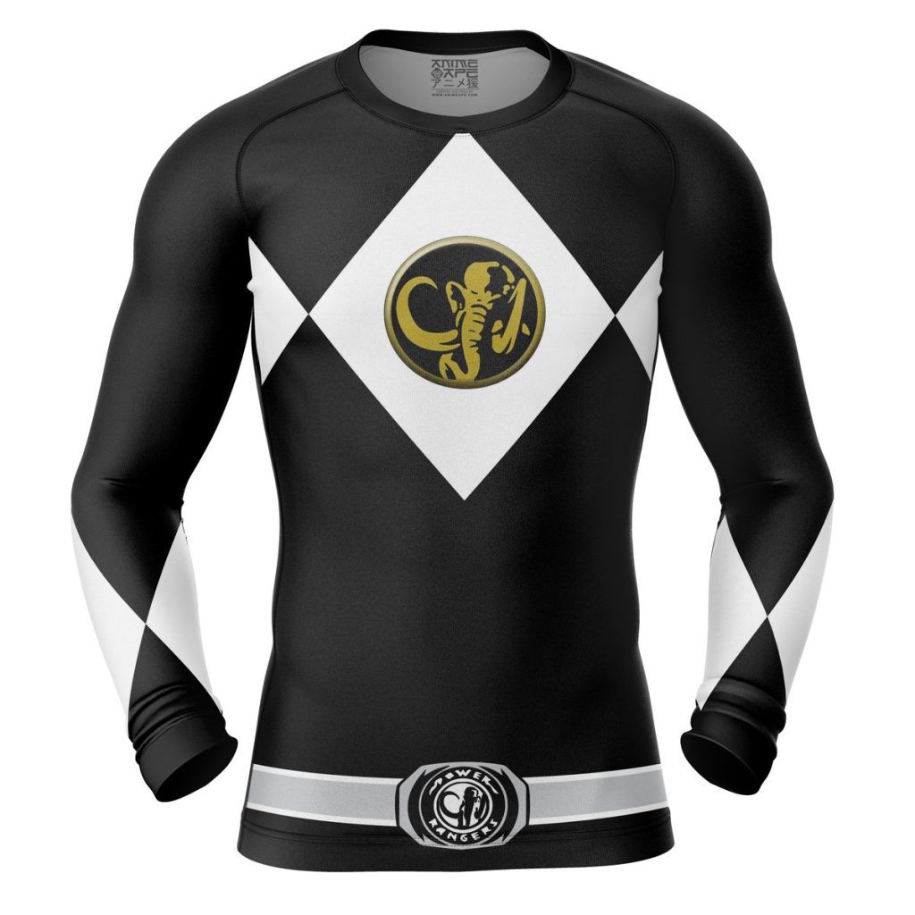 Black Ranger Compression Shirt Rash Guard front 1 - Anime Gifts Store