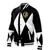 Black Ranger MMPR Varsity Jacket F RIGHT Mockup - Anime Gifts Store