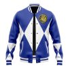 Blue Ranger MMPR Varsity Jacket FRONT Mockup - Anime Gifts Store