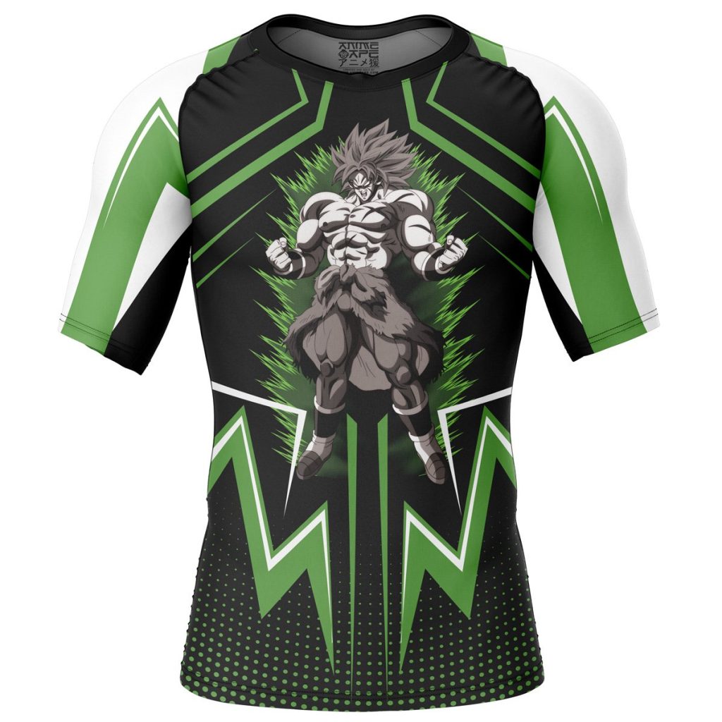 Broly Short Sleeve Rash Guard front - Anime Gifts Store