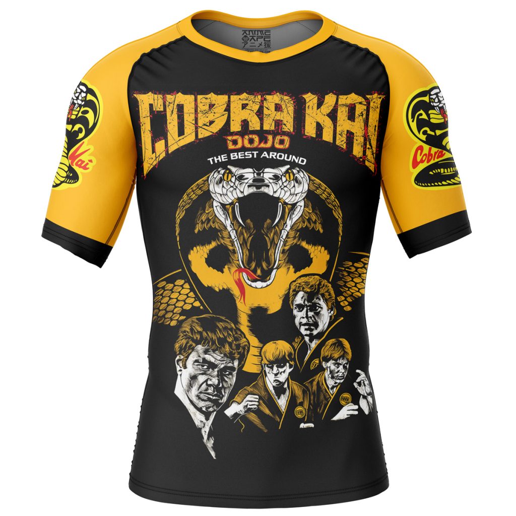 Cobra kai Short Sleeve Rash Guard front - Anime Gifts Store