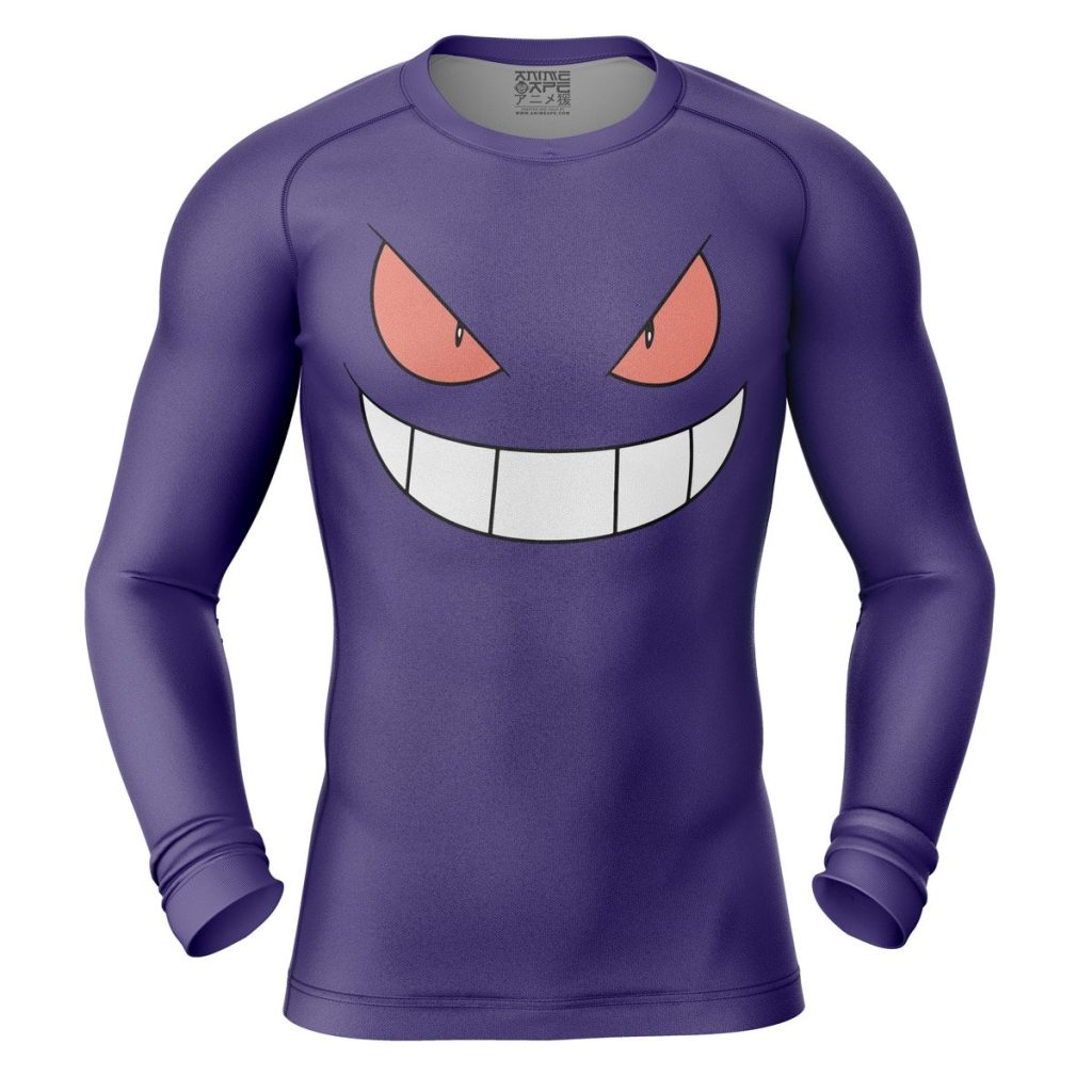 Gengar Compression Shirt Rash Guard front - Anime Gifts Store