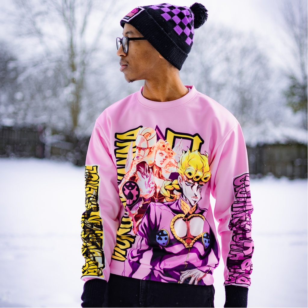 Giorno Giovanna Jojos Bizarre Adventure Streetwear Sweatshirt Front 2 - Anime Gifts Store