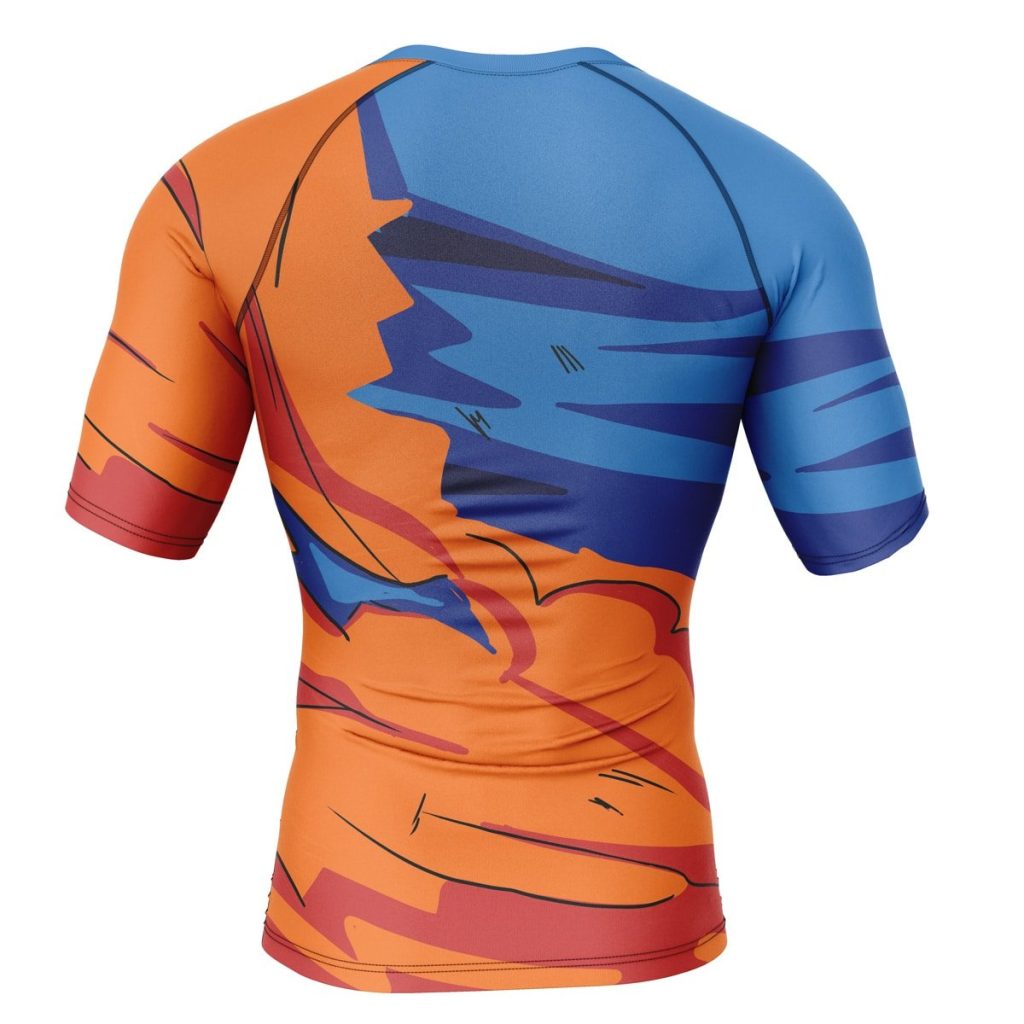 Goku Short Sleeve Rash Guard back - Anime Gifts Store