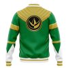 Green Ranger MMPR Varsity Jacket BACK Mockup - Anime Gifts Store