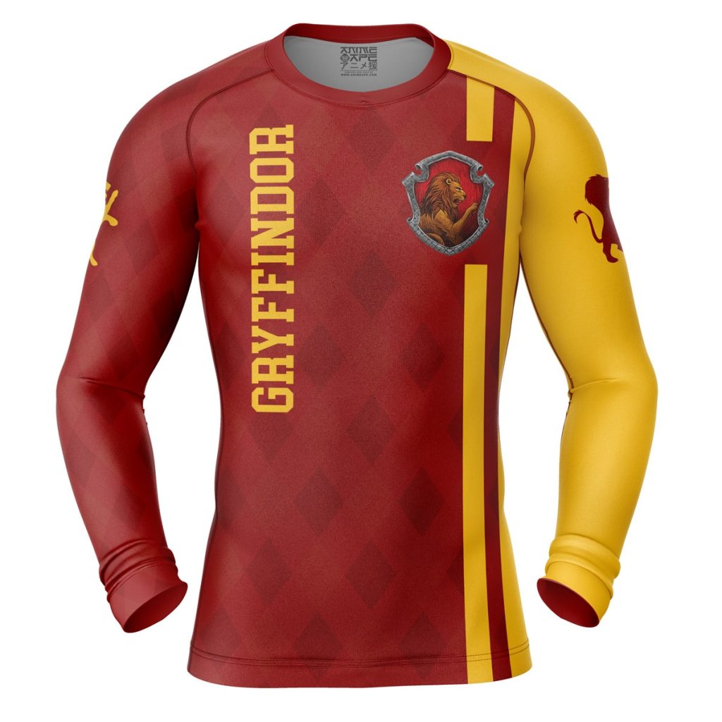 Gryffindor Compression Shirt Rash Guard front - Anime Gifts Store