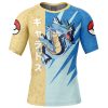 Gyarados Attack P Rashguards Short Sleeve FRONT Mockup - Anime Gifts Store