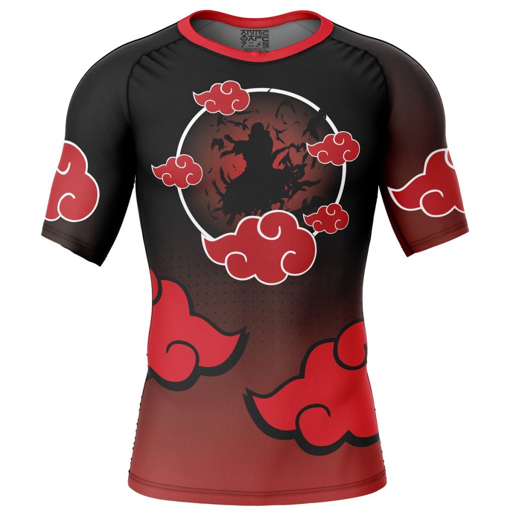 Itachi Short Sleeve Rash Guard front - Anime Gifts Store