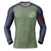 Konohagakure Jounin Uniform Naruto Rashguards Long Sleeve FRONT Mockup - Anime Gifts Store