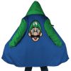 Luigi SMB AOP Hooded Cloak Coat MAIN Mockup - Anime Gifts Store