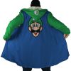 Luigi SMB AOP Hooded Cloak Coat NO HOOD Mockup - Anime Gifts Store