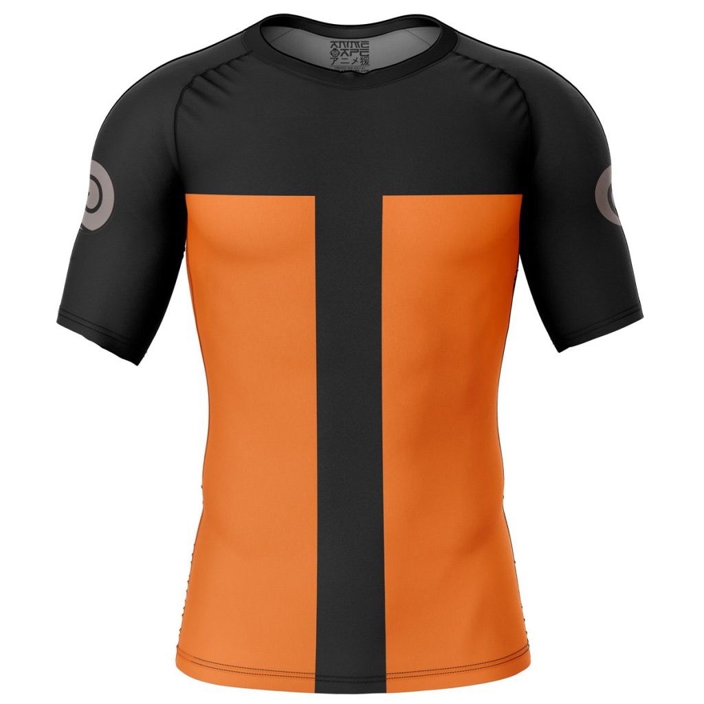 Naruto uzumaki Short Sleeve Rash Guard front - Anime Gifts Store