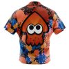 Orange Squid Aloha Splatoon Short Sleeve Hawaiian Shirt BACK Mockup - Anime Gifts Store