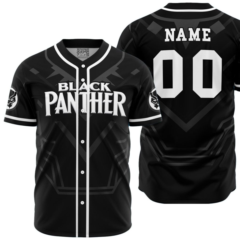 Personalized Black Panther Marvel AOP Baseball Jersey MAIN Mockup - Anime Gifts Store