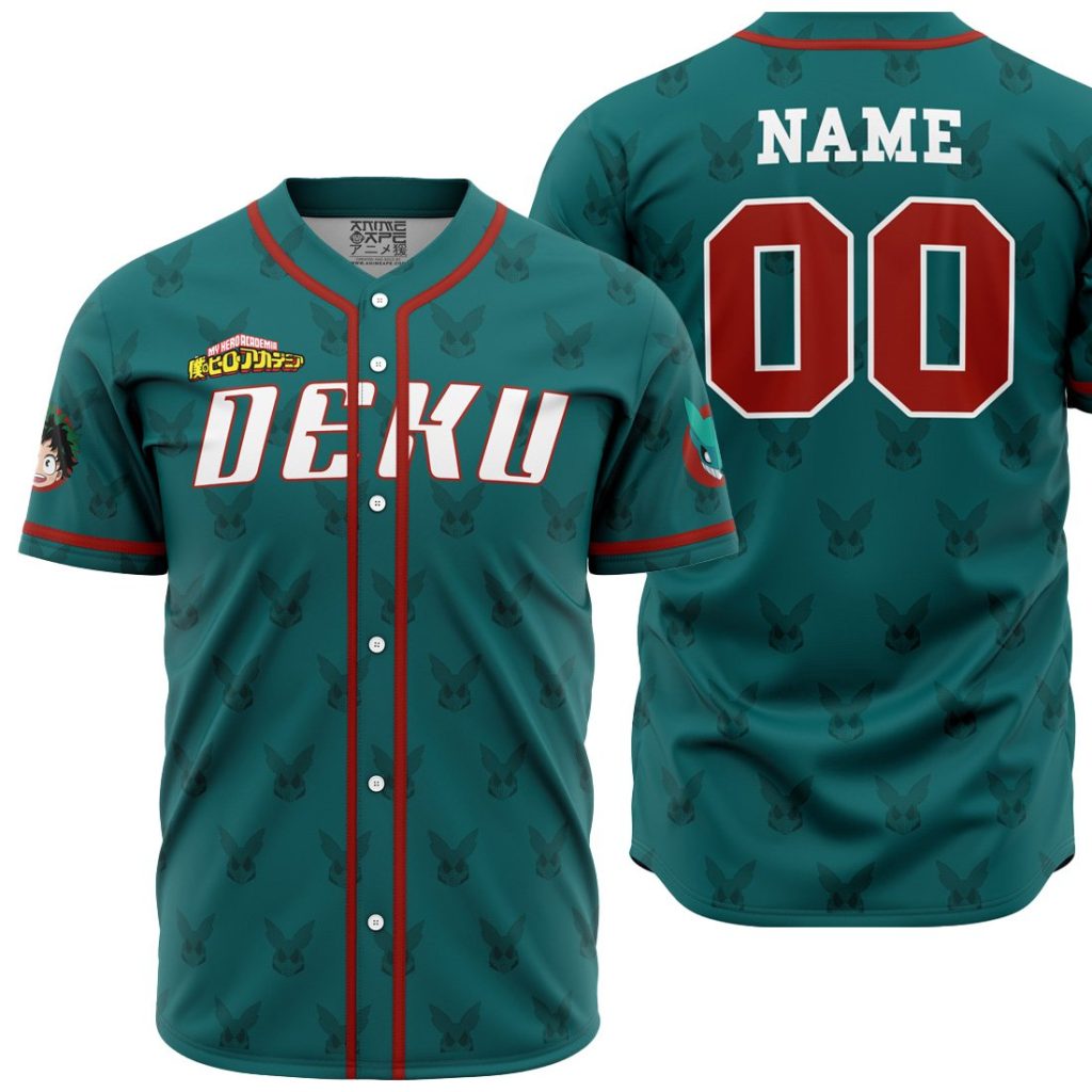 Personalized Deku MHA AOP Baseball Jersey MAIN Mockup - Anime Gifts Store