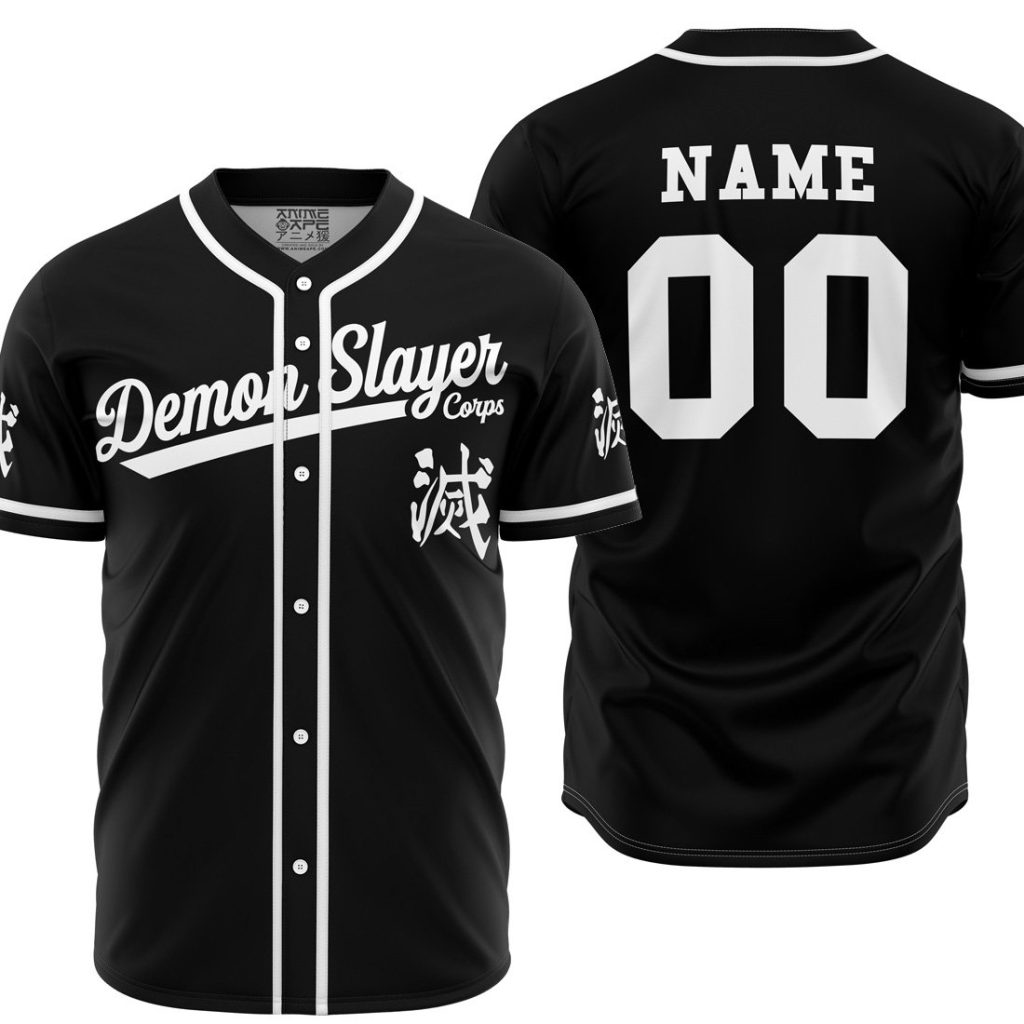 Personalized Demon Slayer Corps Baseball Jersey Main Image - Anime Gifts Store