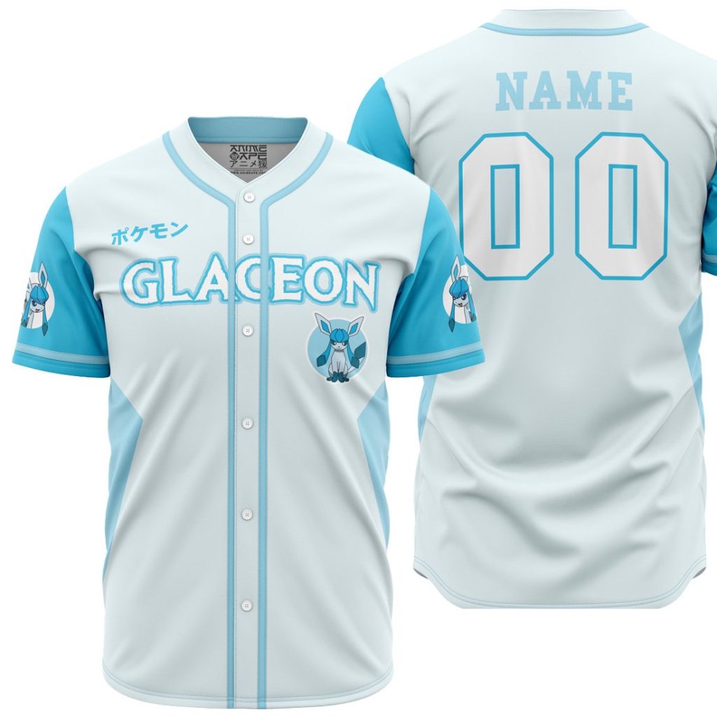 Personalized Glaceon Eeveelution P AOP Baseball Jersey MAIN Mockup - Anime Gifts Store