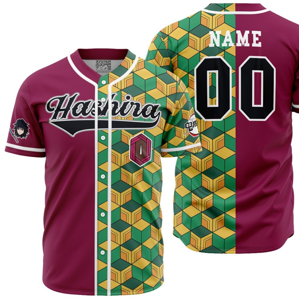 Personalized Hashira Giyu Tomioka DS AOP Baseball Jersey MAIN Mockup - Anime Gifts Store