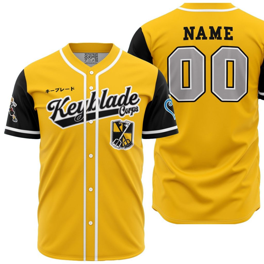 Personalized Keyblade Corps Sora KH AOP Baseball Jersey MAIN Mockup - Anime Gifts Store