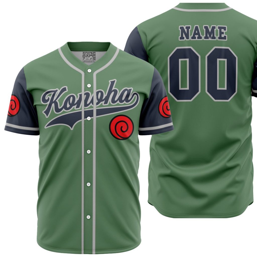 Personalized Konoha Jonin Naruto AOP Baseball Jersey MAIN Mockup - Anime Gifts Store