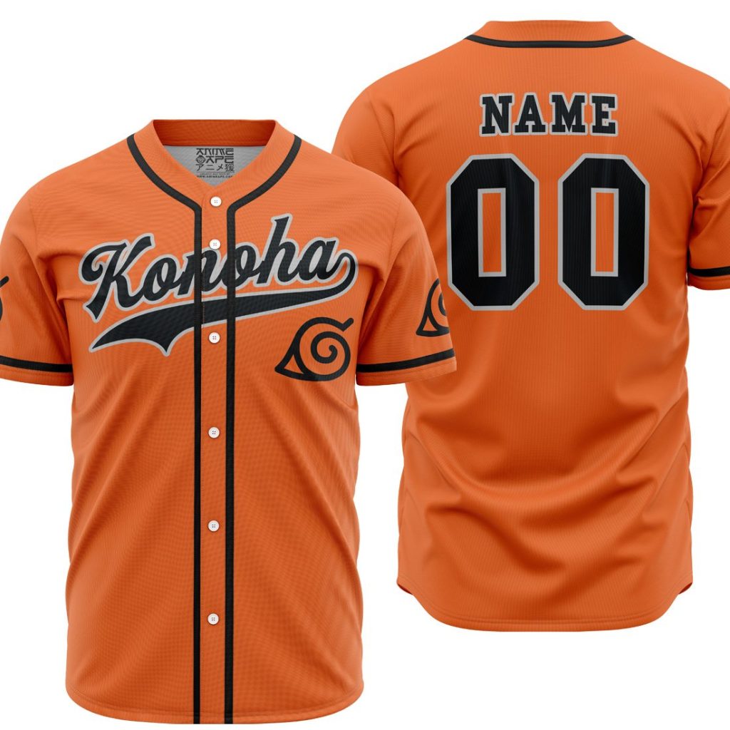 Personalized Konoha Uzumaki Naruto AOP Baseball Jersey MAIN Mockup 1 - Anime Gifts Store