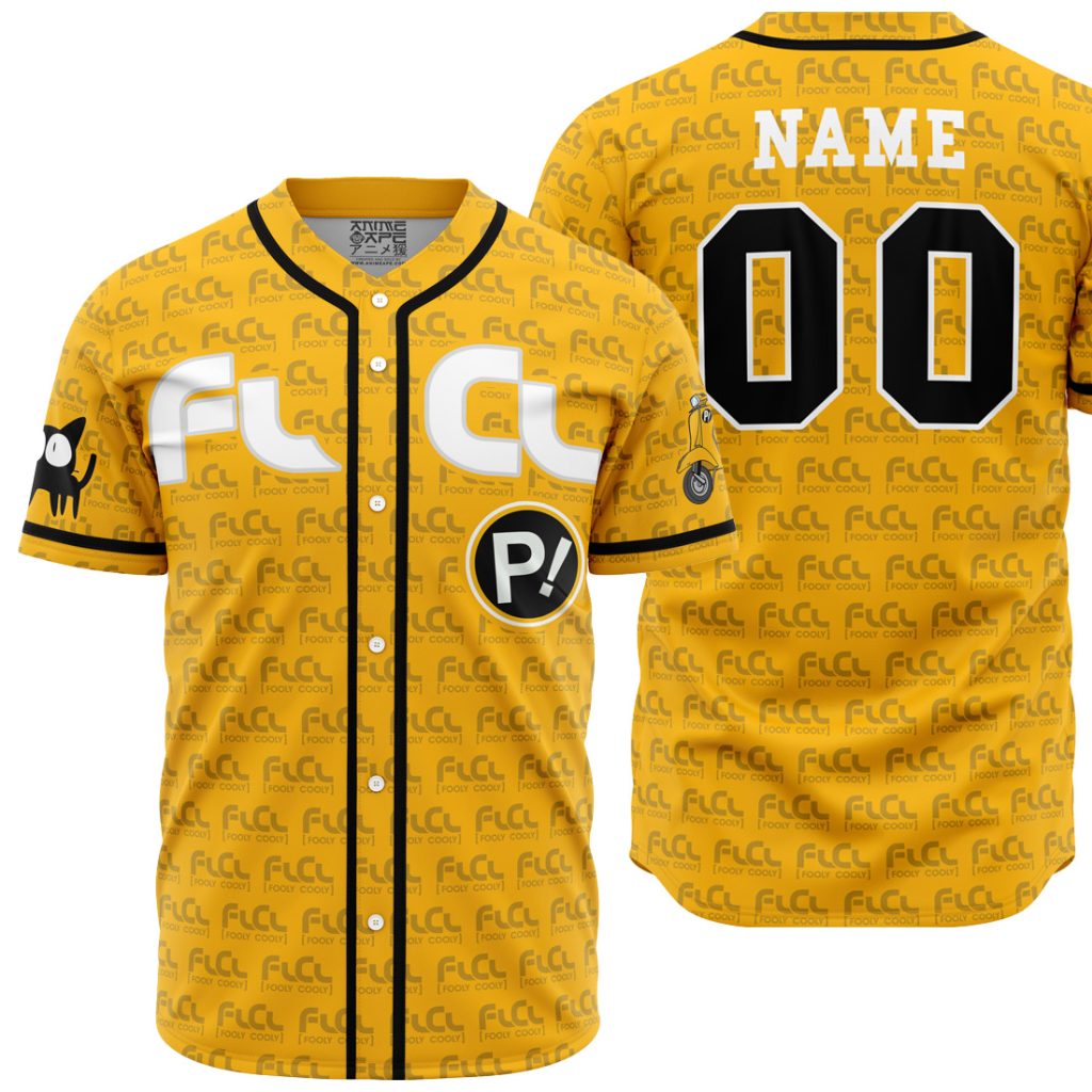 Personalized Neon FLCL AOP Baseball Jersey MAIN Mockup - Anime Gifts Store