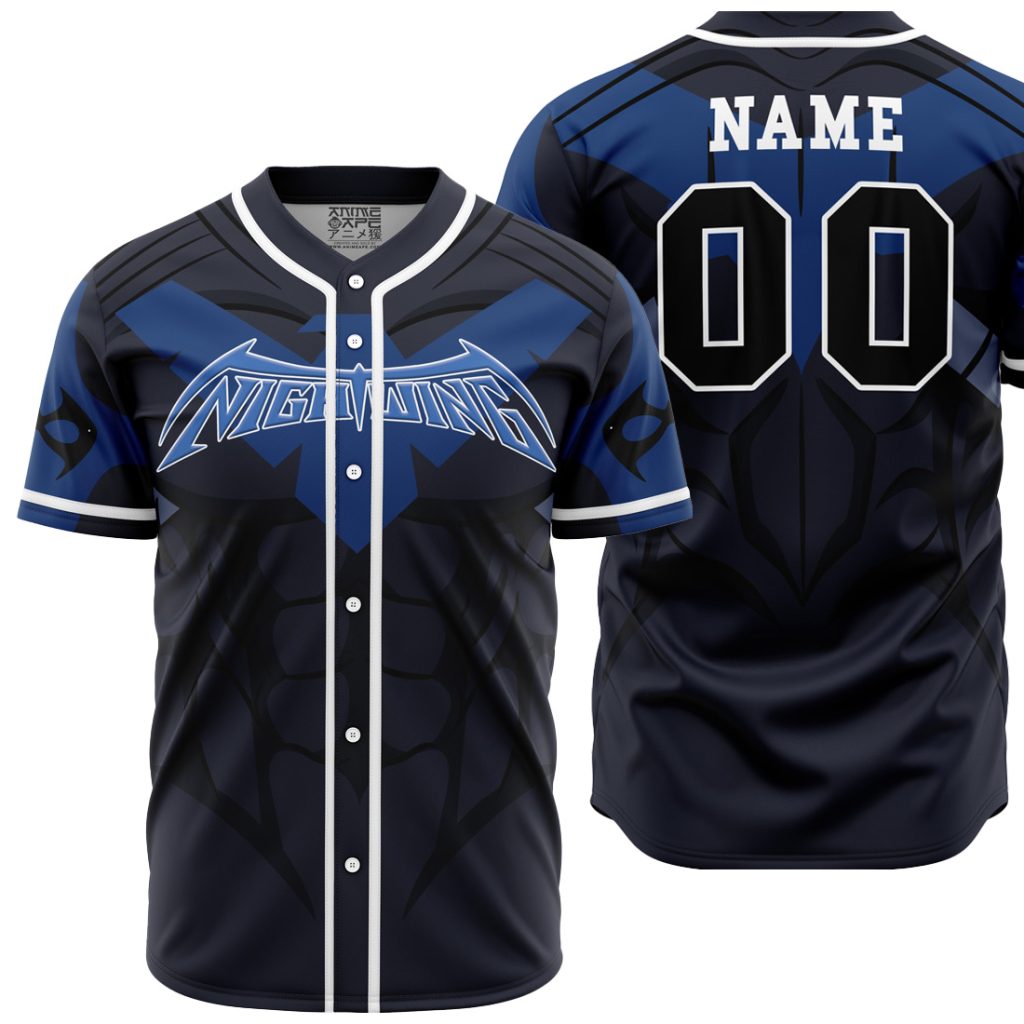 Personalized Nightwing DC AOP Baseball Jersey MAIN Mockup - Anime Gifts Store