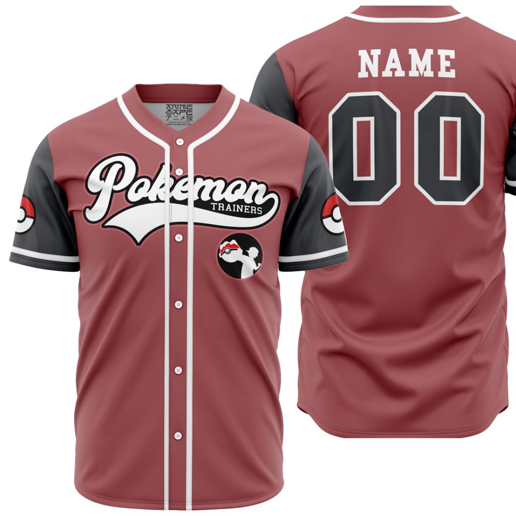 Personalized Pokemon Trainers P AOP Baseball Jersey MAIN Mockup - Anime Gifts Store