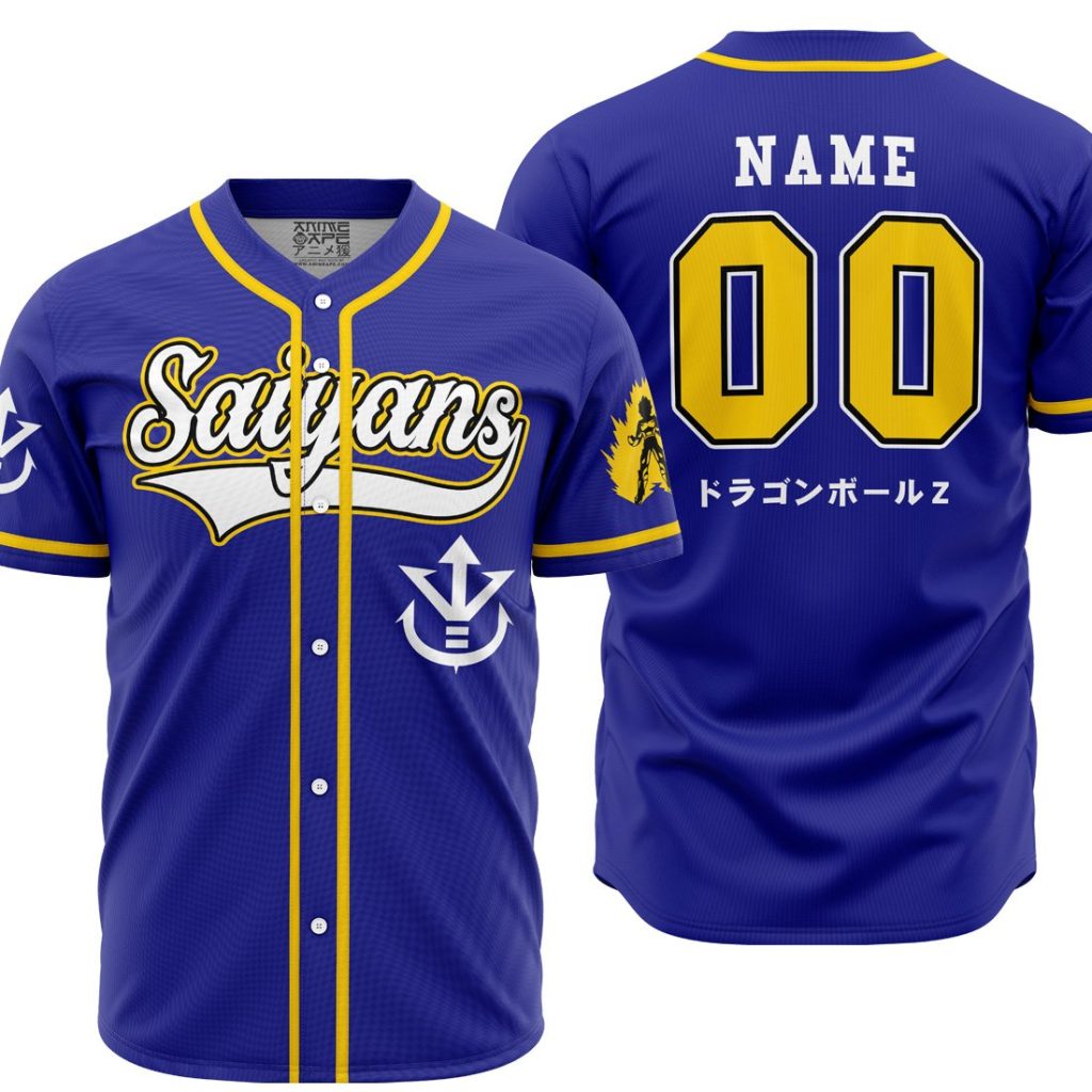 Personalized Saiyan Vegeta DBZ AOP Baseball Jersey MAIN Mockup - Anime Gifts Store