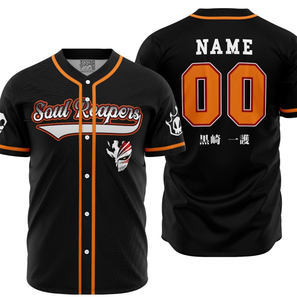 Personalized Soul Reaper Ichigo Bleach AOP Baseball Jersey MAIN Mockup - Anime Gifts Store