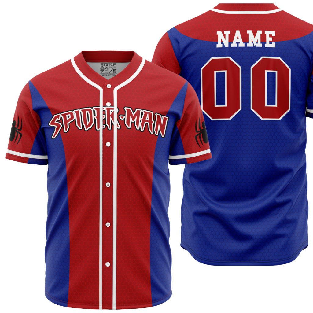 Personalized Spiderman Marvel AOP Baseball Jersey MAIN Mockup - Anime Gifts Store