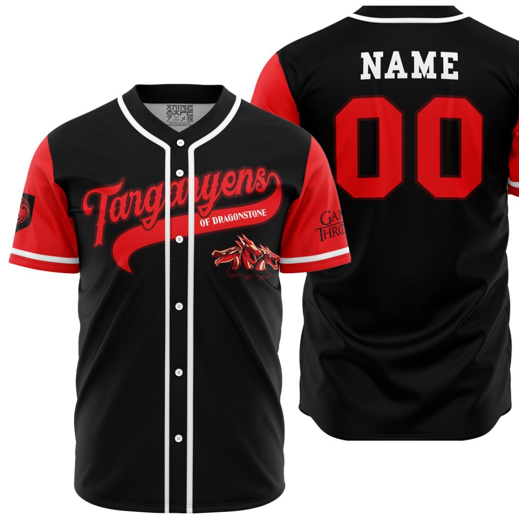 Personalized Targaryens of Dragonstone GOT AOP Baseball Jersey MAIN Mockup - Anime Gifts Store