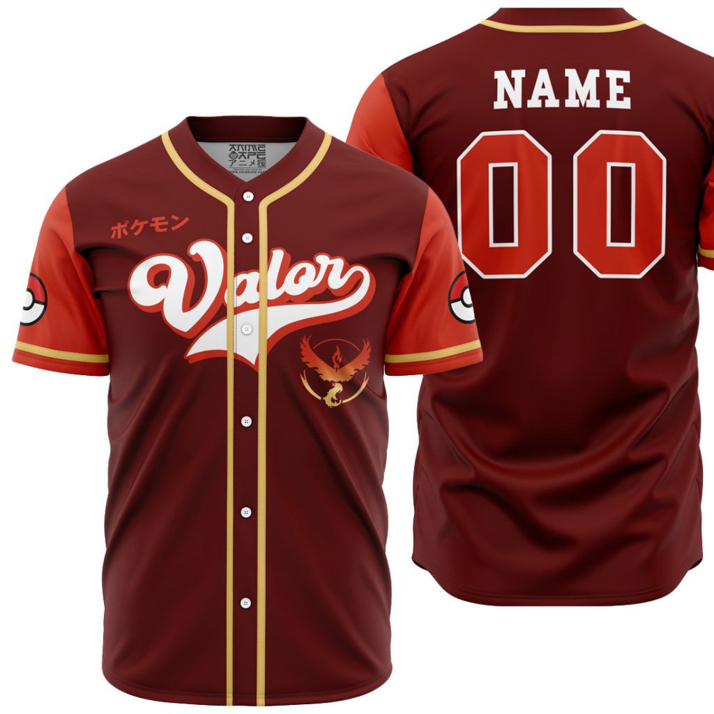 Personalized Team Valor P AOP Baseball Jersey MAIN Mockup - Anime Gifts Store