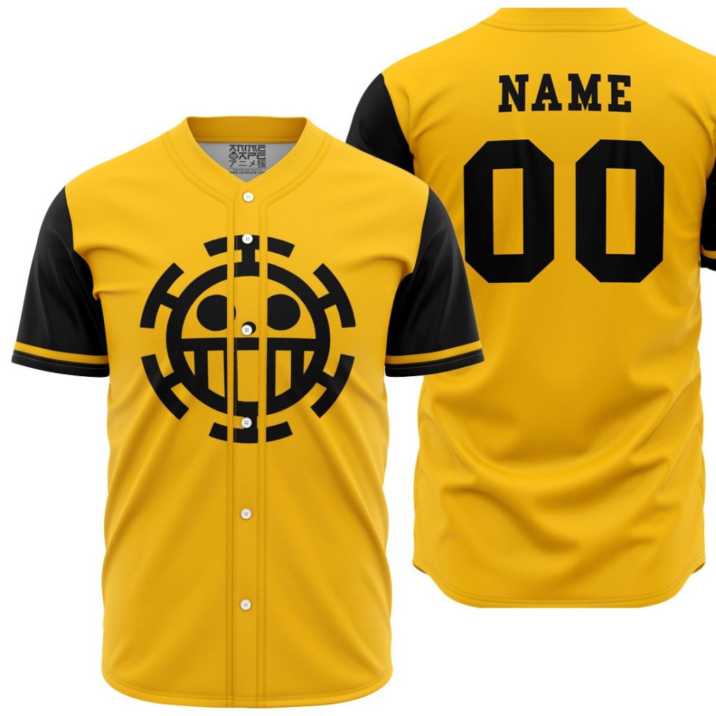 Personalized Trafalgar Law OP AOP Baseball Jersey MAIN Mockup - Anime Gifts Store