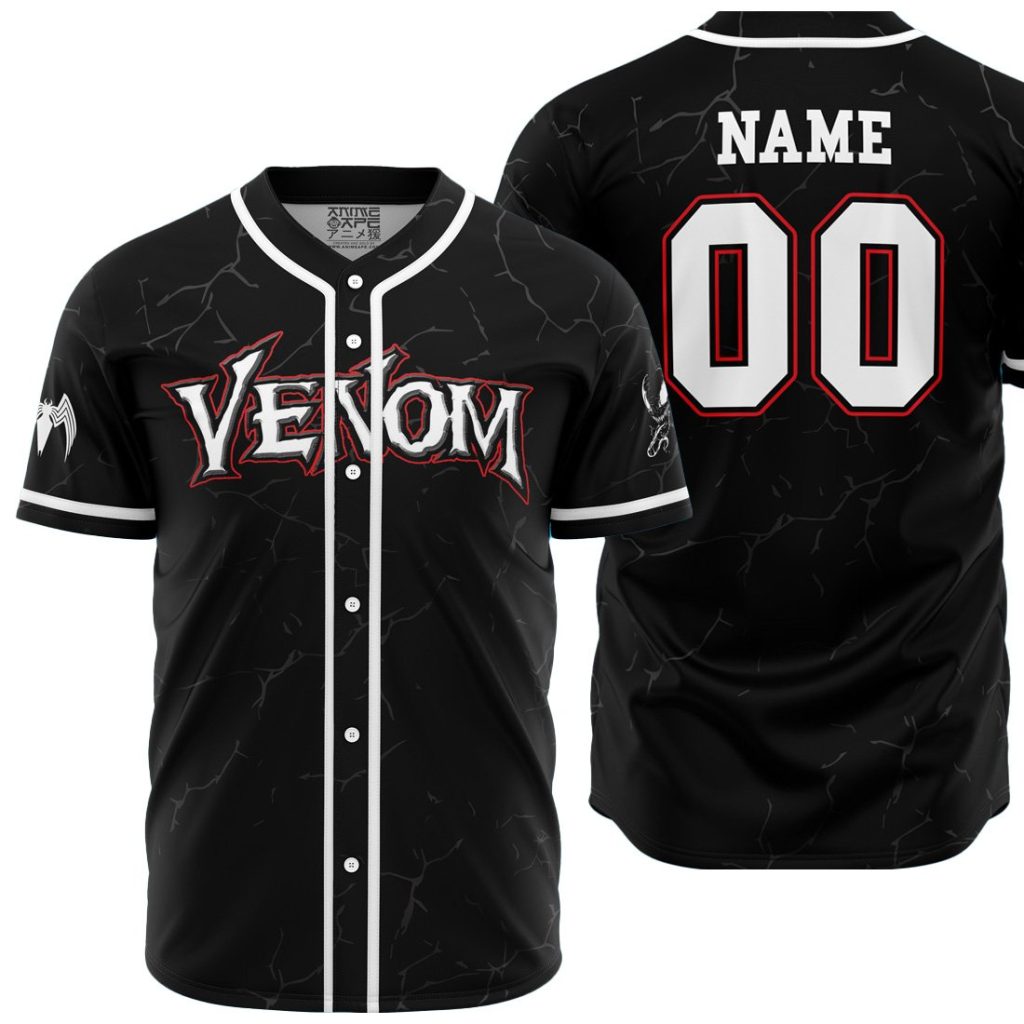 Personalized Venom Marvel AOP Baseball Jersey MAIN Mockup - Anime Gifts Store