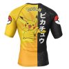 Pikachu Attack P Rashguards Short Sleeve BACK Mockup - Anime Gifts Store