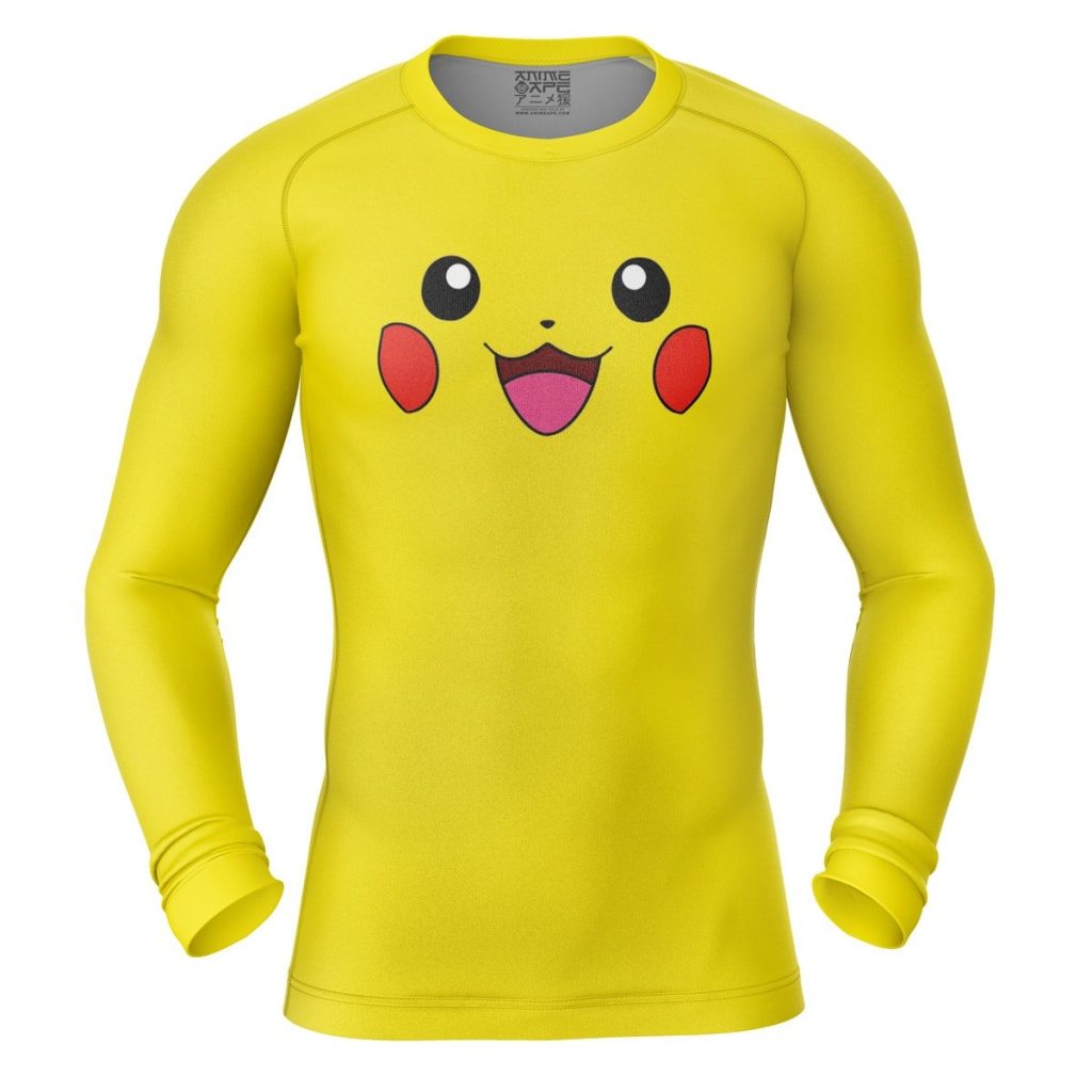 Pikachu Compression Shirt Rash Guard front - Anime Gifts Store