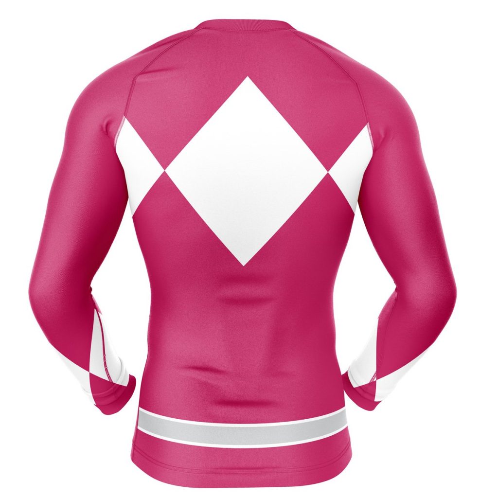 Pink Ranger Compression Shirt Rash Guard back 3 - Anime Gifts Store