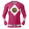 Pink Ranger Compression Shirt Rash Guard front 3 - Anime Gifts Store