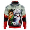 Power Duo Gon Killua Hunter X Hunter AOP Hoodie 3D FRONT Mockup - Anime Gifts Store