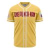 Power Saitama One Punch Man AOP Baseball Jersey FRONT Mockup - Anime Gifts Store