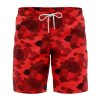 Red Aloha Akatsuki Hawaiian Shorts FRONT Mockup Knot - Anime Gifts Store